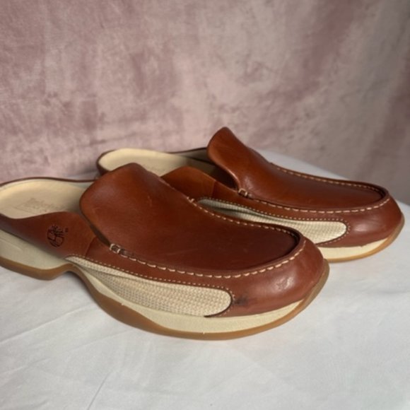 Timberland Shoes - Womens Brown Leather Mule Timberland Slip On Size 8.5M